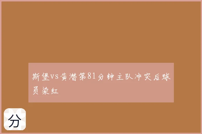 斯堡vs黄潜第81分钟主队冲突后球员染红